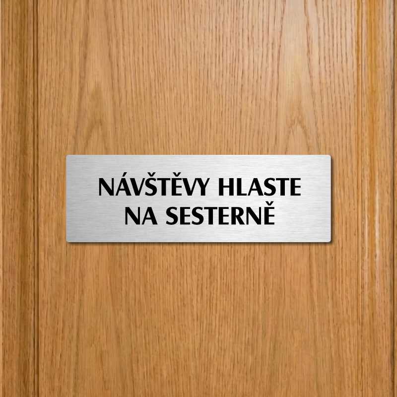 Návštěvy hlaste, 200x66mm, zlatá popiska 